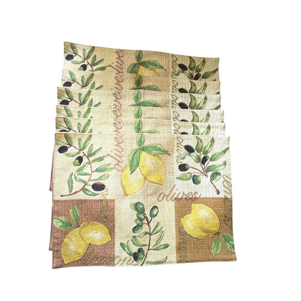 Vintage Set of 6 Place Mats Heavy Duty Fall Colors 19" X 14"